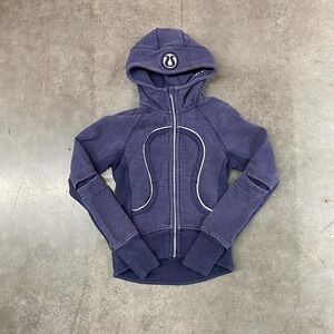 Lululemon Athletica Special Edition Scuba Zip Hoodie Navy Blue Fitted Women's 2